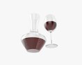 Decanter With Wine And Glass 3d model