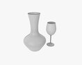 Decanter With Wine And Glass 3D модель