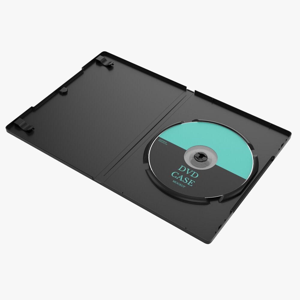 Dvd Case Open With Disc 02 Mockup Modello 3D