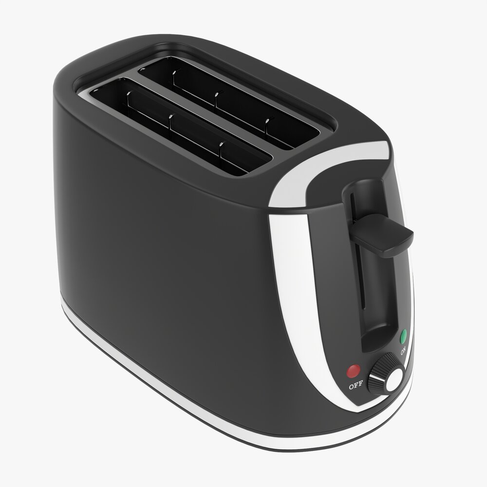 Electric Modern Toaster Black 3D model