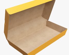 3D model of Fast Food Paper Box 01 Large Open