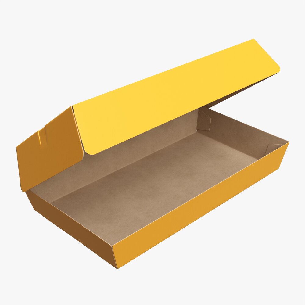 Fast Food Paper Box 01 Open Modello 3D