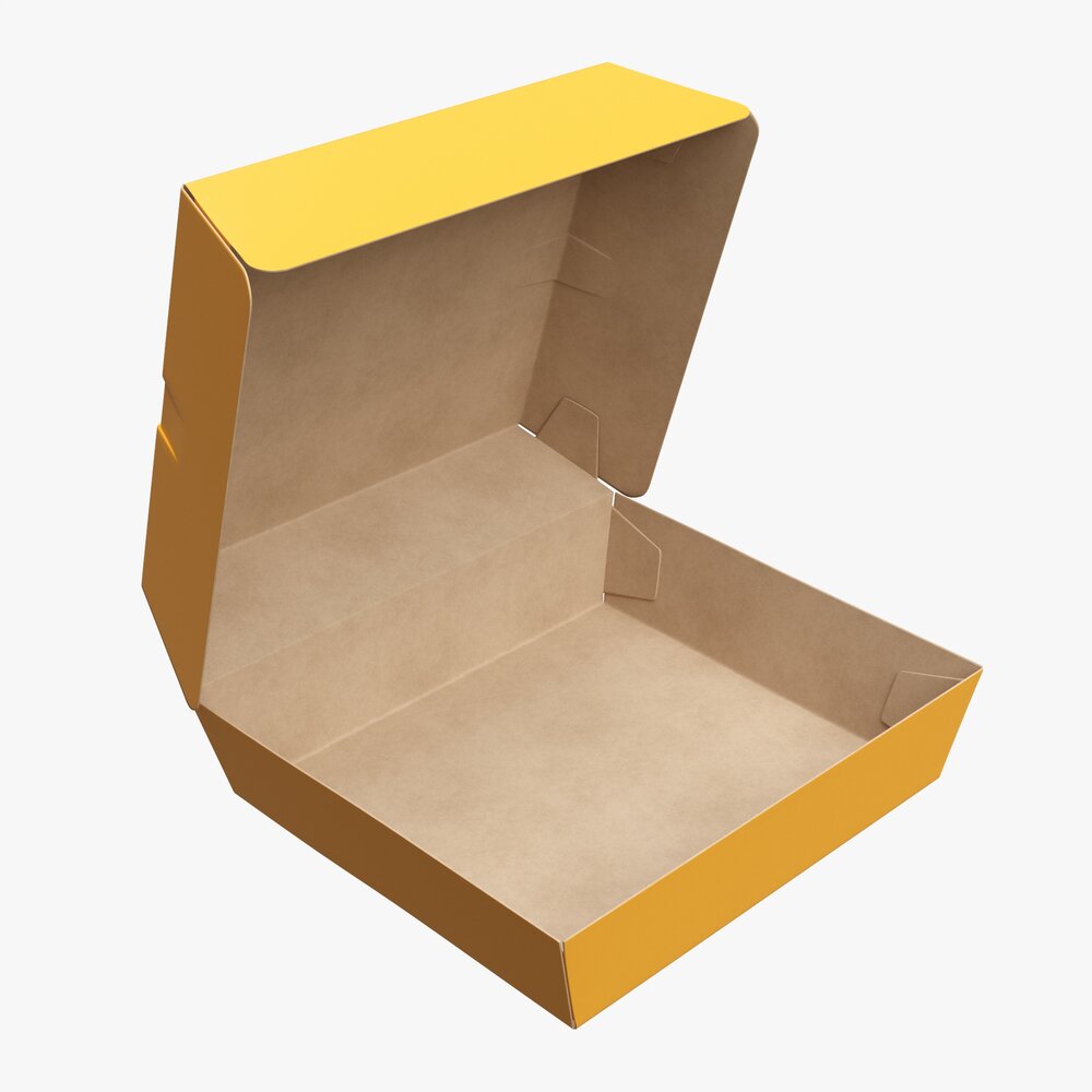 Fast Food Paper Box 02 Large Open Modelo 3d
