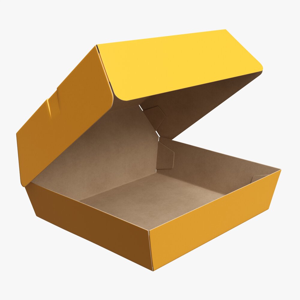 Fast Food Paper Box 02 Open 3D модель