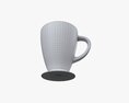 Glass Transparent Coffee Mug With Handle 01 3Dモデル