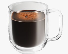 Glass Transparent Coffee Mug With Handle 02 Modello 3D