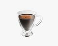 Glass Transparent Coffee Mug With Handle 03 3D 모델 