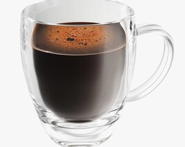Glass Transparent Coffee Mug With Handle 04 3Dモデル