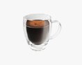 Glass Transparent Coffee Mug With Handle 04 3D модель