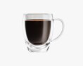 Glass Transparent Coffee Mug With Handle 04 3D-Modell