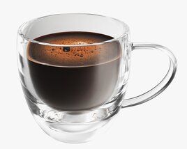 Glass Transparent Coffee Mug With Handle 05 Modèle 3D