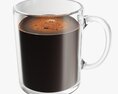 Glass Transparent Coffee Mug With Handle 06 3d model