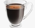 Glass Transparent Coffee Mug With Handle 07 3d model