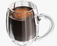 Glass Transparent Coffee Mug With Handle 08 3D-Modell