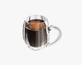 Glass Transparent Coffee Mug With Handle 08 3d model