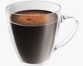 Glass Transparent Coffee Mug With Handle 09 Modelo 3d