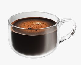 Glass Transparent Coffee Mug With Handle 10 3D model