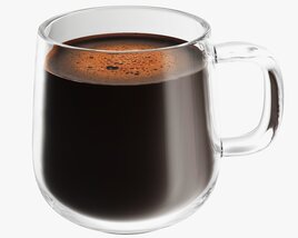 Glass Transparent Coffee Mug With Handle 11 3D model