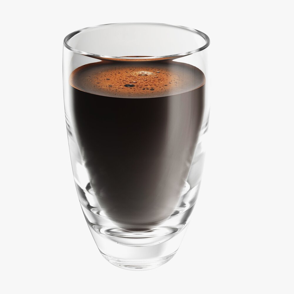 Glass Transparent Coffee Mug Without Handle 02 3Dモデル