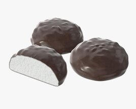 Marshmallows Covered In Chocolate 3D 모델 