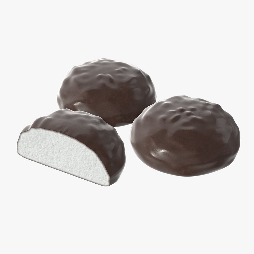 Marshmallows Covered In Chocolate 3D model