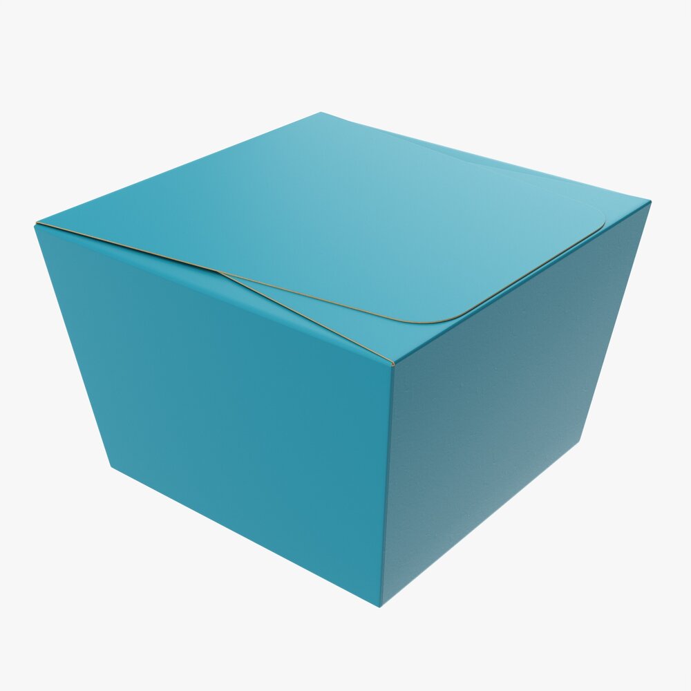 Square High Paper Box Mockup Modèle 3D