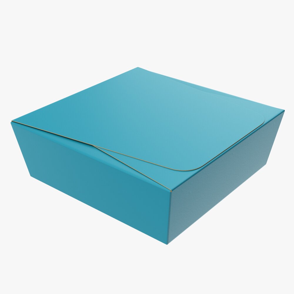 Square Low Paper Box Mockup Modèle 3d