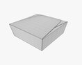Square Low Paper Box Mockup 3D 모델 