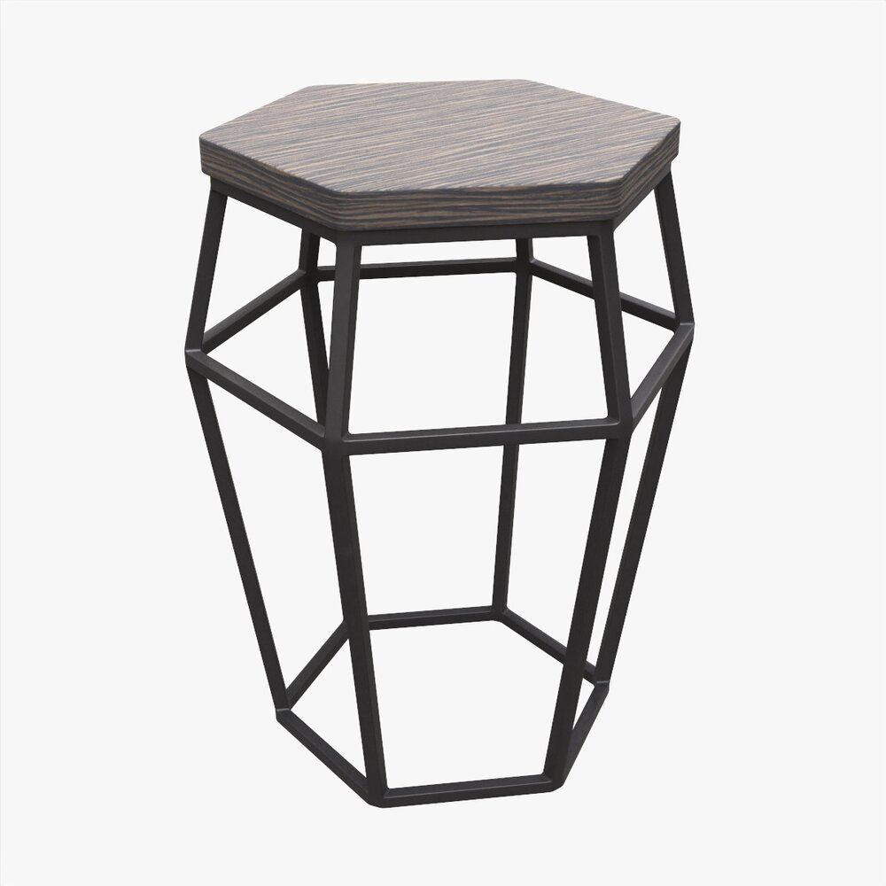 Bar Chair Hexagonal 01 Modèle 3D