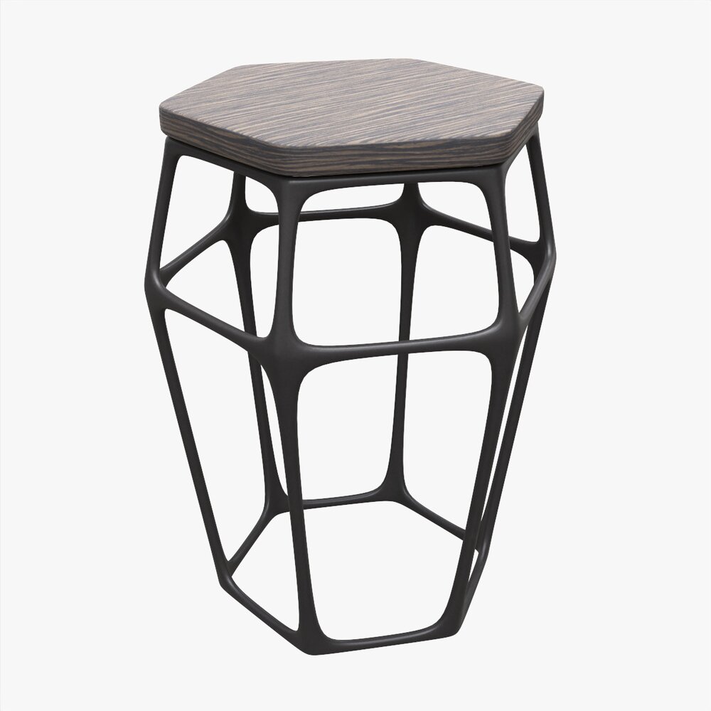 Bar Chair Hexagonal 02 Modello 3D