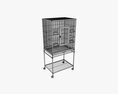 Bird Cage Large With Stand On Wheels 3D модель