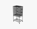 Bird Cage Large With Stand On Wheels 3D模型