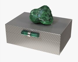 Box With Malachite Stone Modello 3D