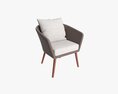 Brown Wicker Chair With Cushions 3d model