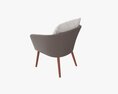 Brown Wicker Chair With Cushions 3D модель