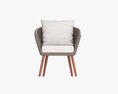 Brown Wicker Chair With Cushions 3D-Modell