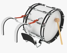 Marching Bass Drum With Carrier 18x10 3D модель