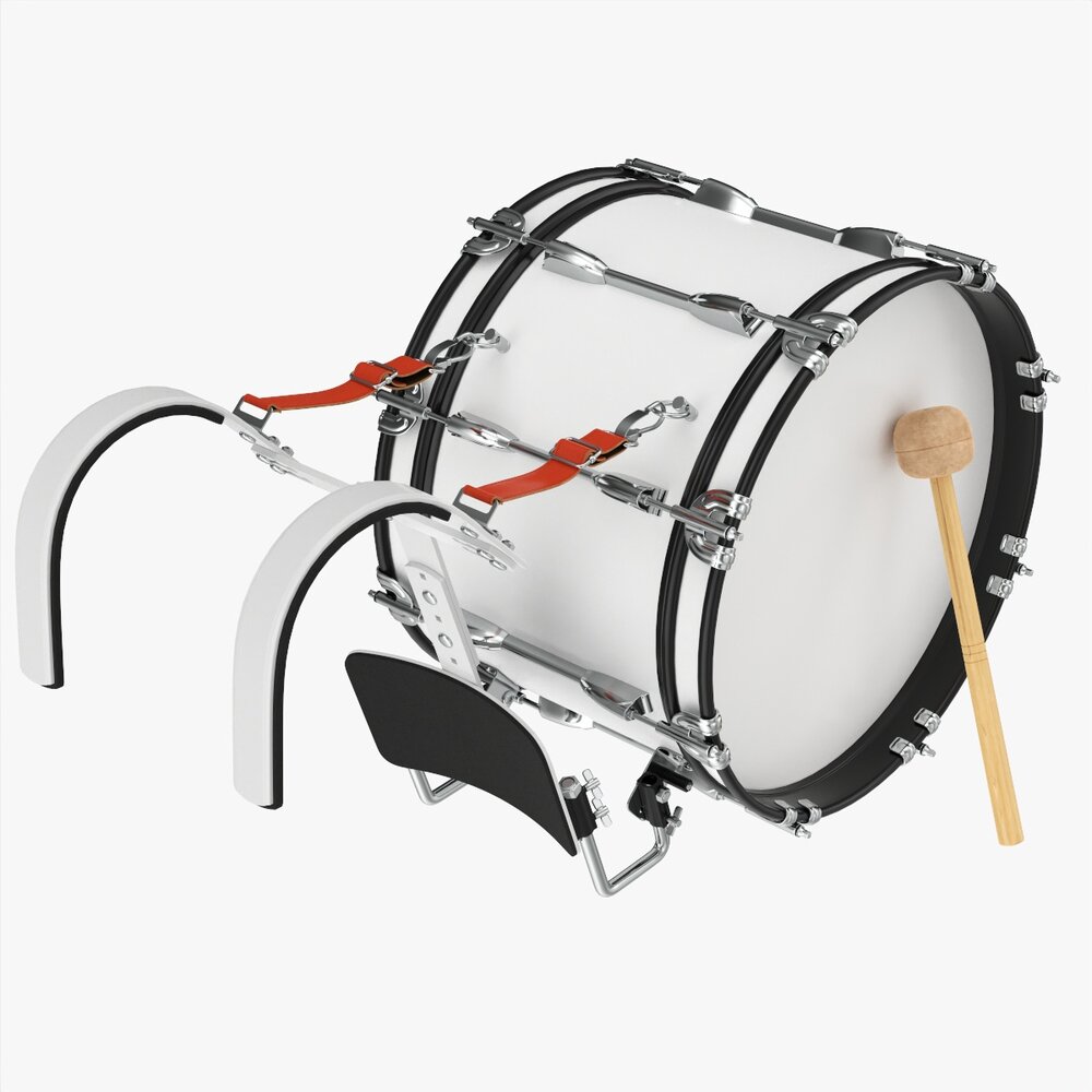 Marching Bass Drum With Carrier 18x10 3D model