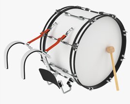 Marching Bass Drum With Carrier 24x12 Modèle 3D