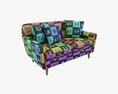 Modern 2-Seat Sofa With Pillows 02 3Dモデル