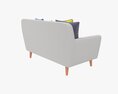 Modern 2-Seat Sofa With Pillows 03 3D-Modell