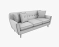 Modern 3-Seat Sofa With Pillows 02 Modelo 3d