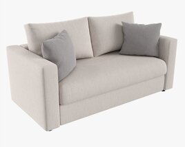 Modern Sofa 2-Seat With Pillows 01 3D model