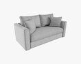 Modern Sofa 2-Seat With Pillows 01 3d model