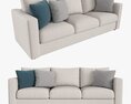 Modern Sofa 3-Seat With Pillows 01 3D模型