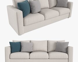 Modern Sofa 3-Seat With Pillows 01 3Dモデル
