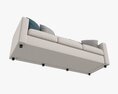 Modern Sofa 3-Seat With Pillows 01 3D 모델 