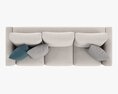 Modern Sofa 3-Seat With Pillows 01 3d model