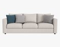 Modern Sofa 3-Seat With Pillows 01 3D 모델 