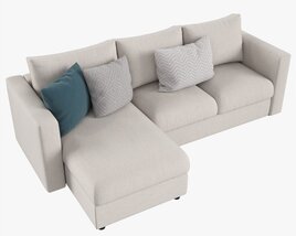 Modern Sofa With Chaise Longue 3Dモデル